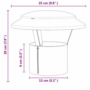 vidaXL Copertura per Camino Argento 25 x 25 x 20 cm