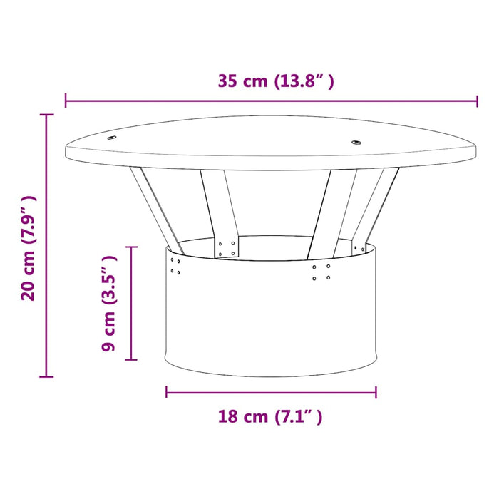 Copertura per Camino Argento 35 x 35 x 20 cm 42008458