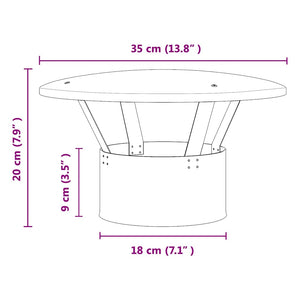 vidaXL Copertura per Camino Argento 35 x 35 x 20 cm