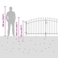 Cancello da giardino con blocco Grigio 100 x 300 cm Acciaio 42008845