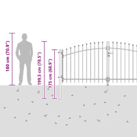 Cancello da giardino con blocco Grigio 150 x 300 cm Acciaio 42008847