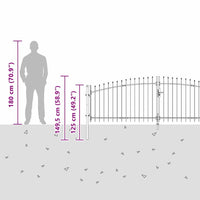 Cancello da giardino con blocco Grigio 100 x 400 cm Acciaio 42008855