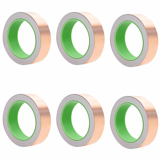 vidaXL Nastro di rame doppio lato 6 pezzi 6 pcs Rame 2000 x 3 cm