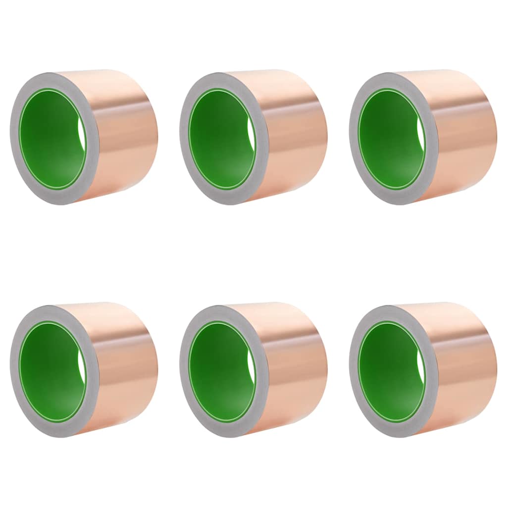 vidaXL Nastro di rame doppio lato 6 pezzi 6 pcs Rame 2000 x 7 cm