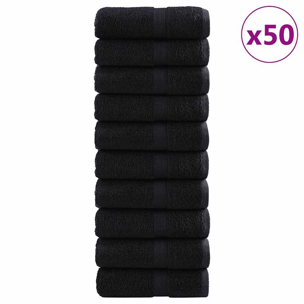 Asciugamani per Ospiti 600 gsm SOLUND 50 pcs Nero 30 x 50 cm 42007968