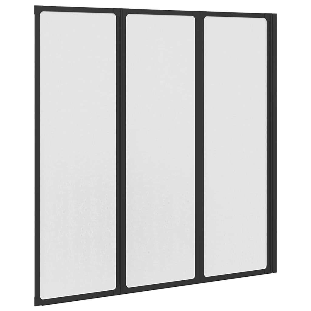 vidaXL Parete doccia Nero 120 x 2 x 117 cm Alluminio
