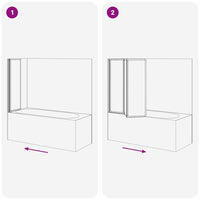 vidaXL Parete doccia Nero 120 x 2 x 117 cm Alluminio