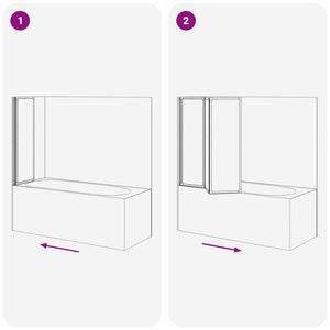 vidaXL Parete doccia Nero 120 x 2 x 117 cm Alluminio