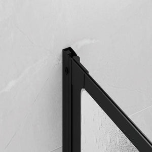 Parete doccia Nero 132 x 2 x 140 cm Alluminio 42009755