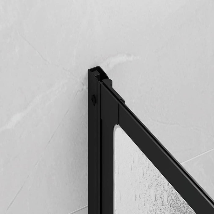 Parete doccia Nero 132 x 2 x 140 cm Alluminio 42009755