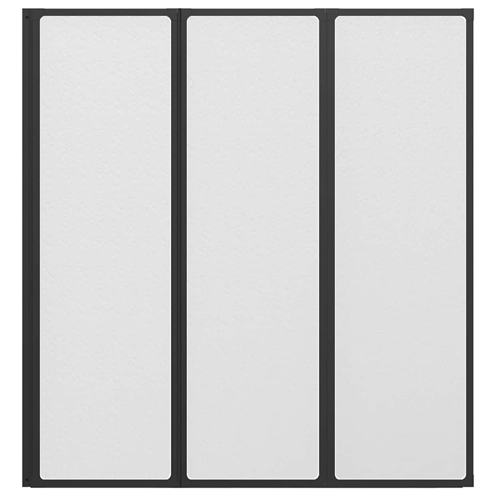 vidaXL Parete doccia Nero 132 x 2 x 140 cm Alluminio