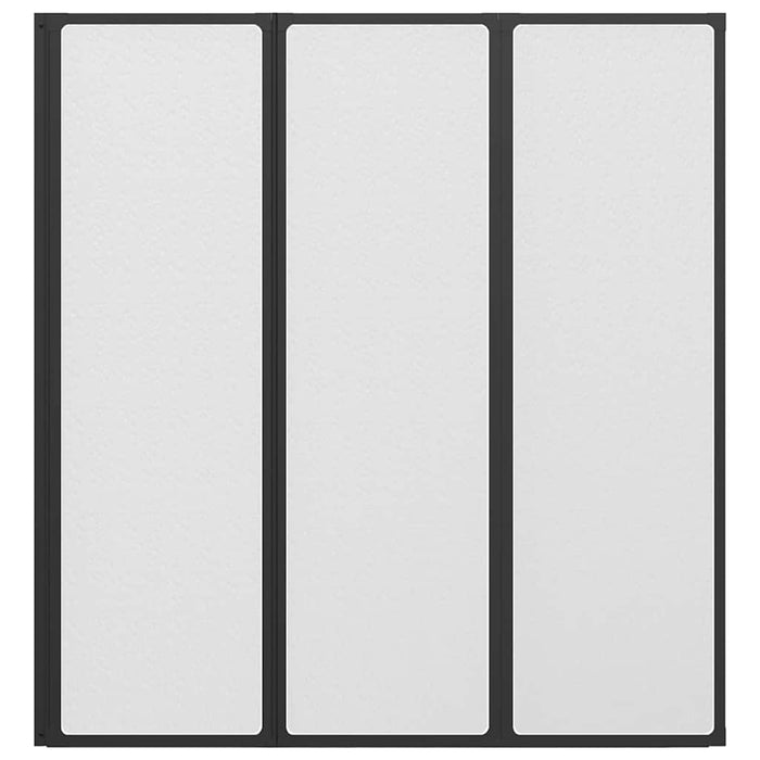 vidaXL Parete doccia Nero 132 x 2 x 140 cm Alluminio