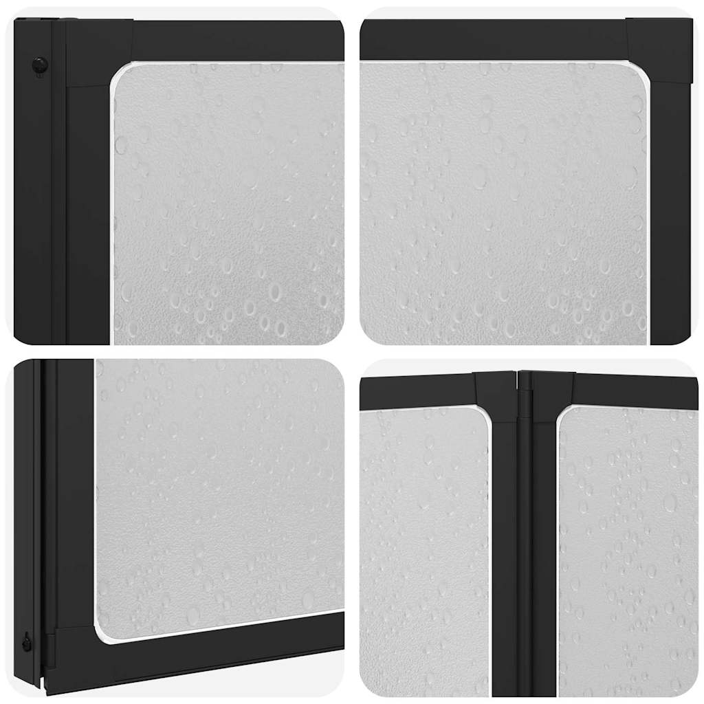 vidaXL Parete doccia Altro Nero 168 x 140 cm Alluminio