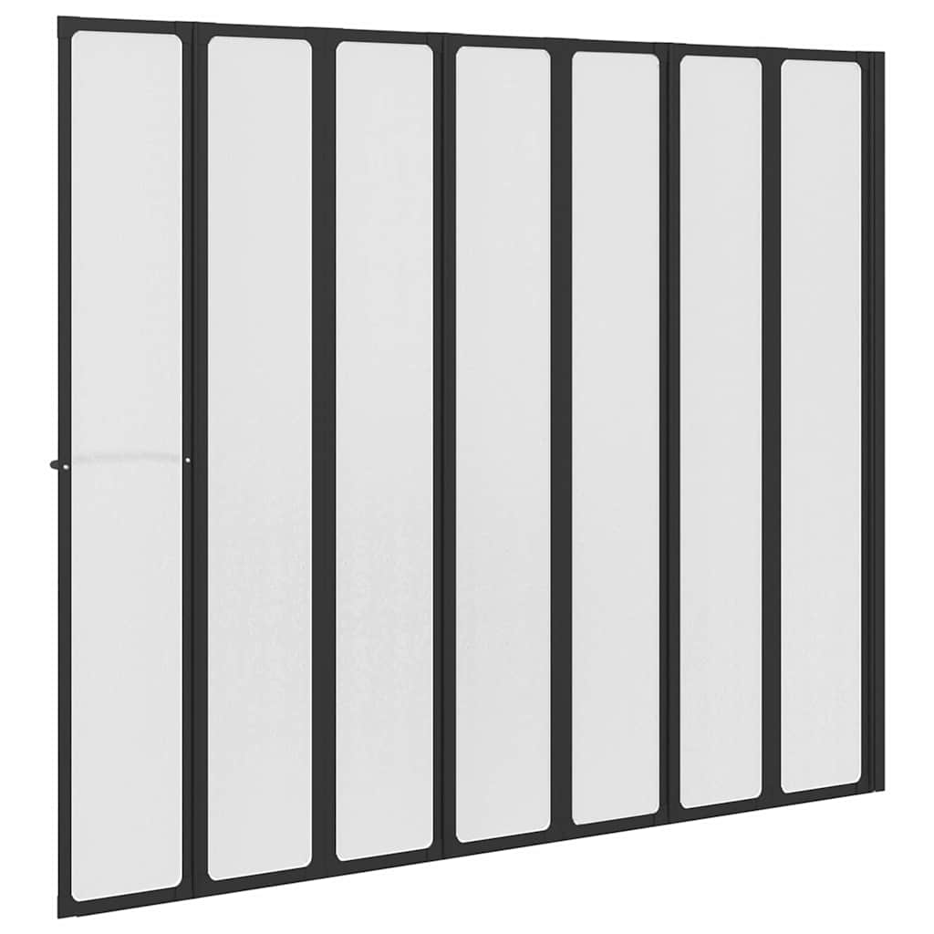 vidaXL Parete doccia Altro Nero 168 x 140 cm Alluminio