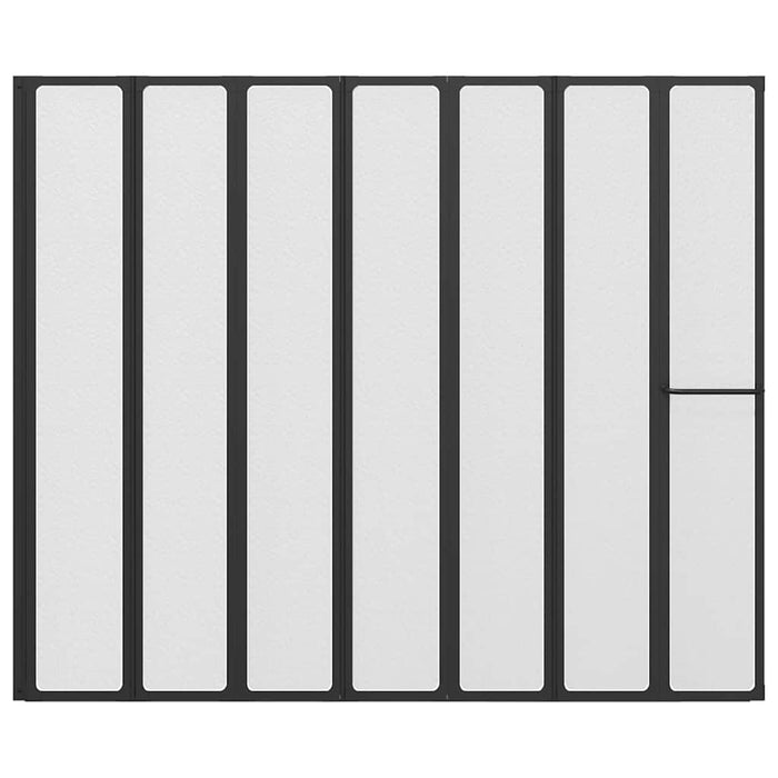 vidaXL Parete doccia Altro Nero 168 x 140 cm Alluminio