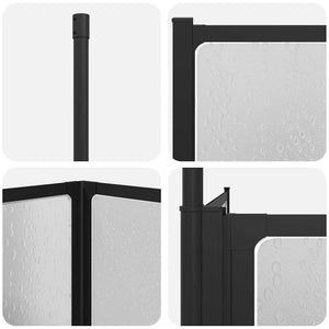 vidaXL Parete doccia Altro Nero 120 x 70 x 137 cm Alluminio