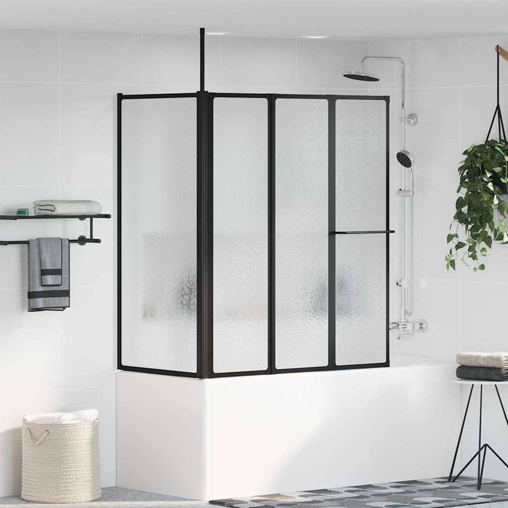 vidaXL Parete doccia Altro Nero 120 x 70 x 137 cm Alluminio