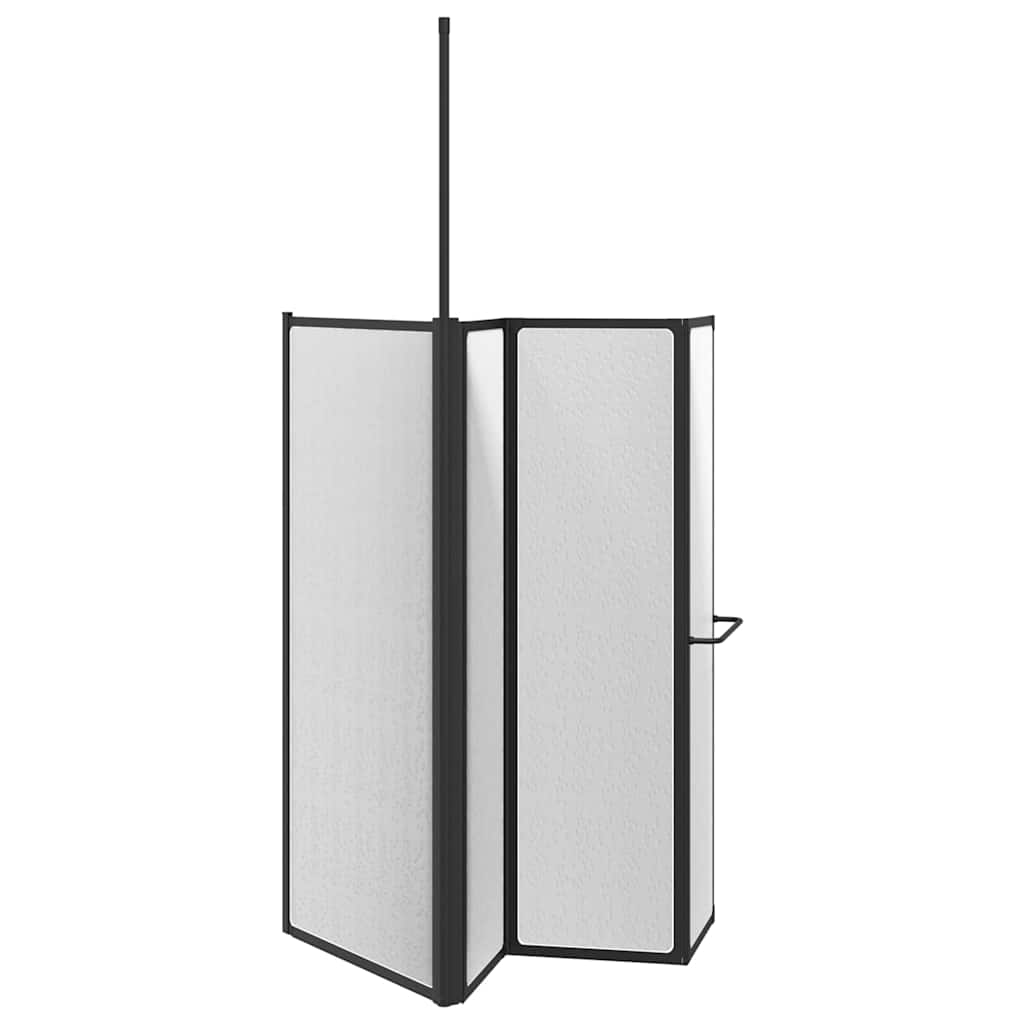vidaXL Parete doccia Altro Nero 120 x 70 x 137 cm Alluminio