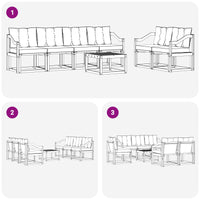 Set di divani da esterno con cuscino 7 pcs Naturale e Beige 3368436