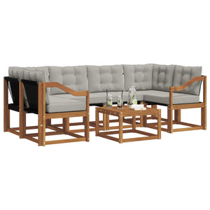 Set di divani da esterno 7 pcs Grigio Naturale e Chiaro 3368458