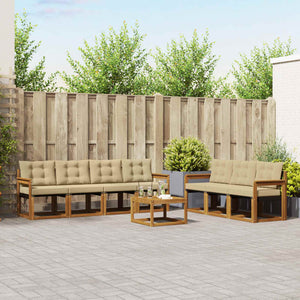 Set di divani con cuscino 8 pcs Naturale e Beige 3368468