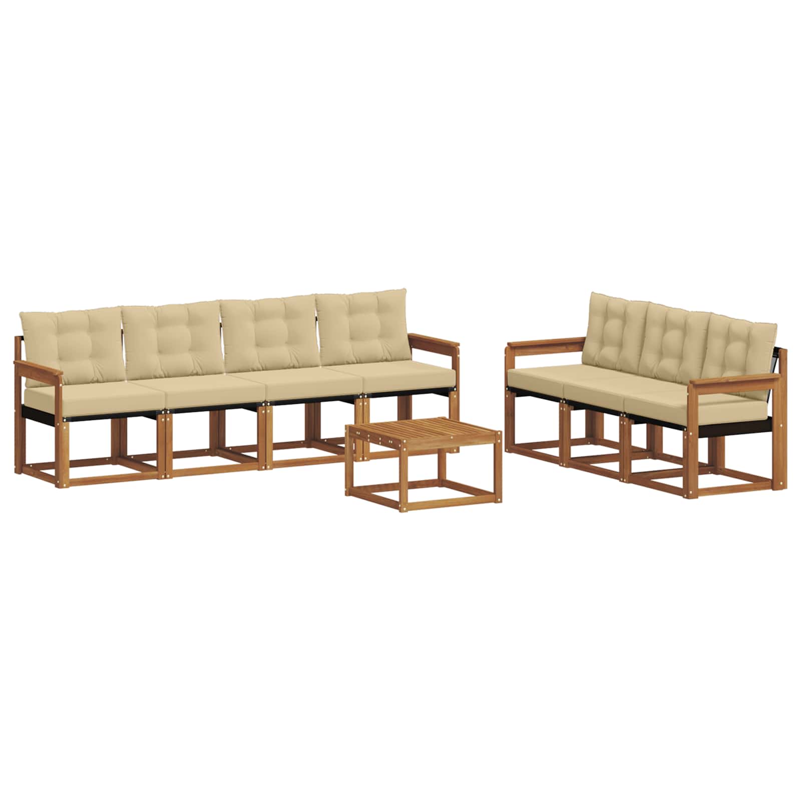 Set di divani con cuscino 8 pcs Naturale e Beige 3368468