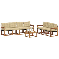 Set di divani con cuscino 8 pcs Naturale e Beige 3368468