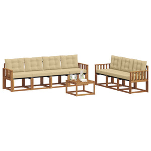 Set di divani con cuscino 8 pcs Naturale e Beige 3368472