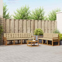 Set di divani con cuscino 8 pcs Naturale e Beige 3368476