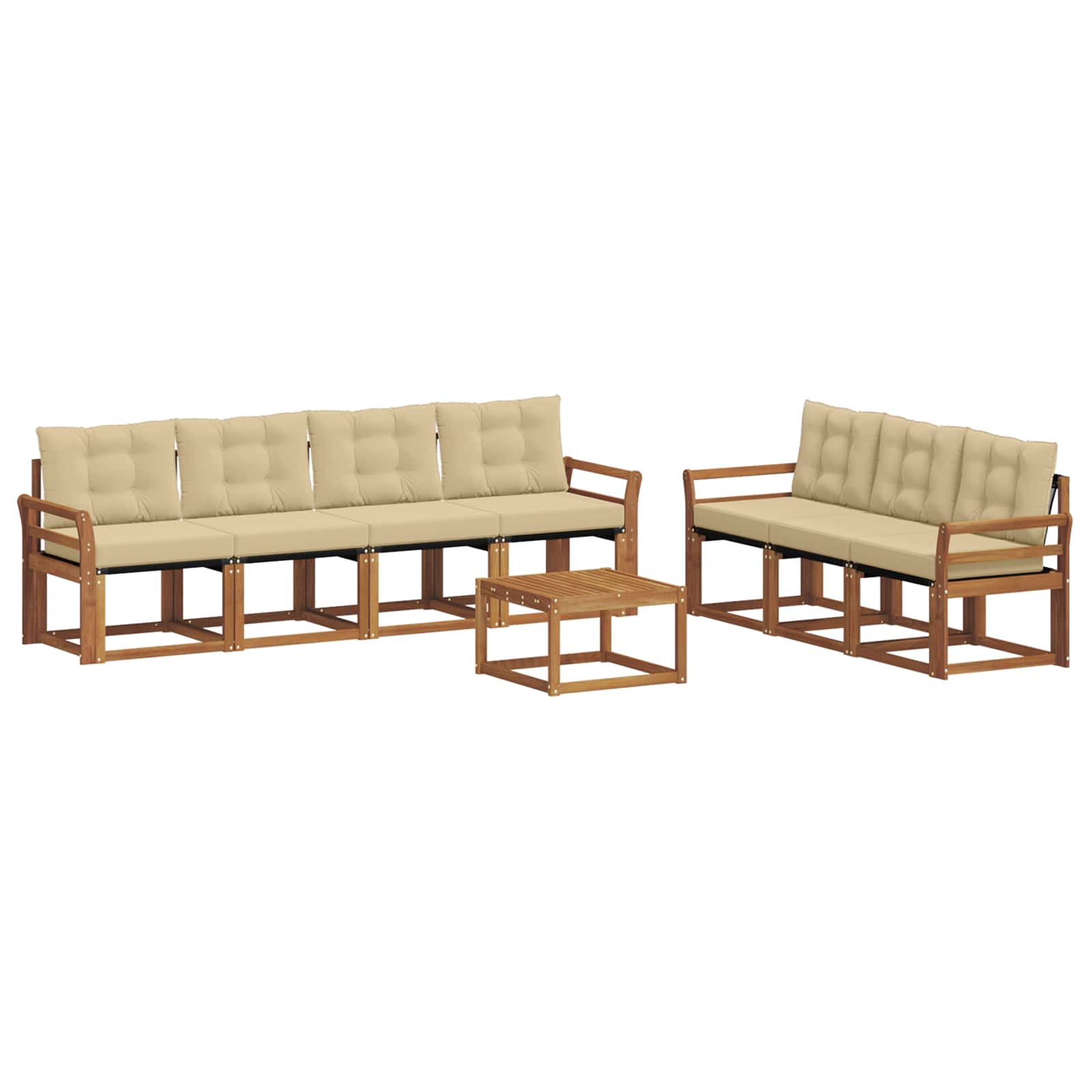 Set di divani con cuscino 8 pcs Naturale e Beige 3368476