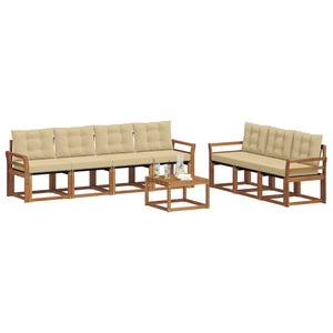 Set di divani con cuscino 8 pcs Naturale e Beige 3368476