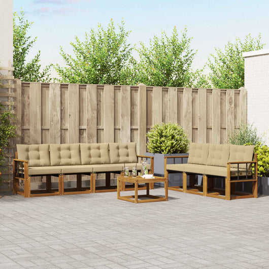 Set di divani con cuscino 8 pcs Naturale e Beige 3368480