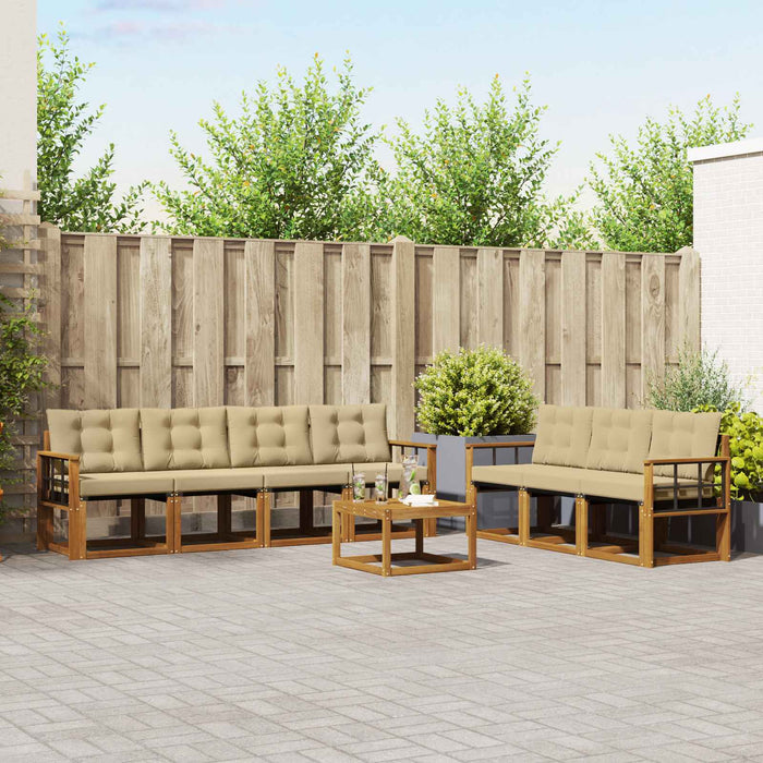 Set di divani con cuscino 8 pcs Naturale e Beige 3368480