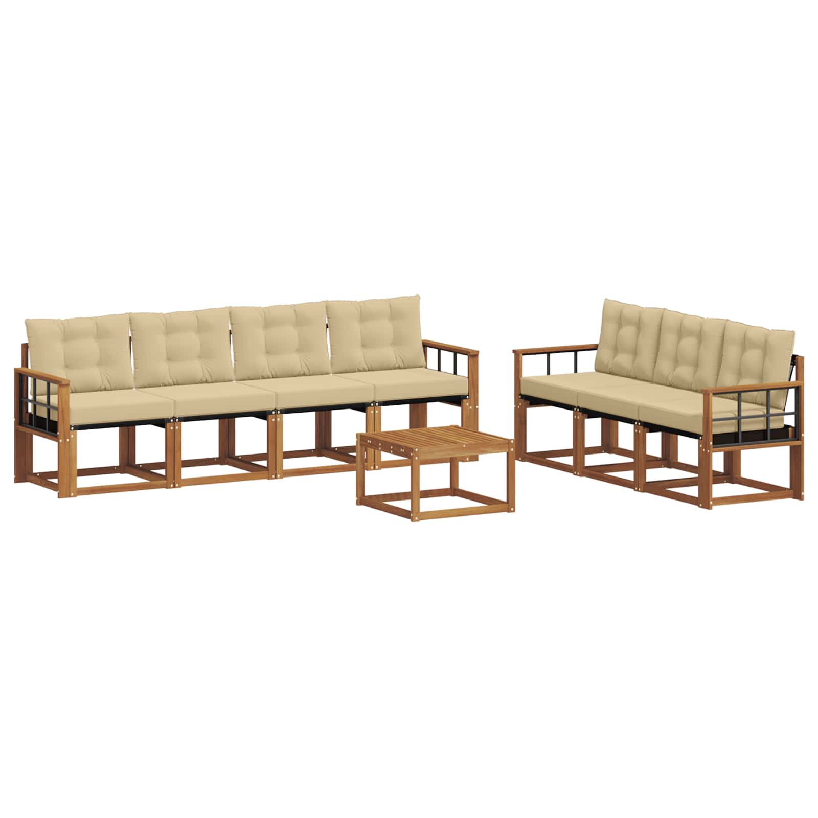 Set di divani con cuscino 8 pcs Naturale e Beige 3368480