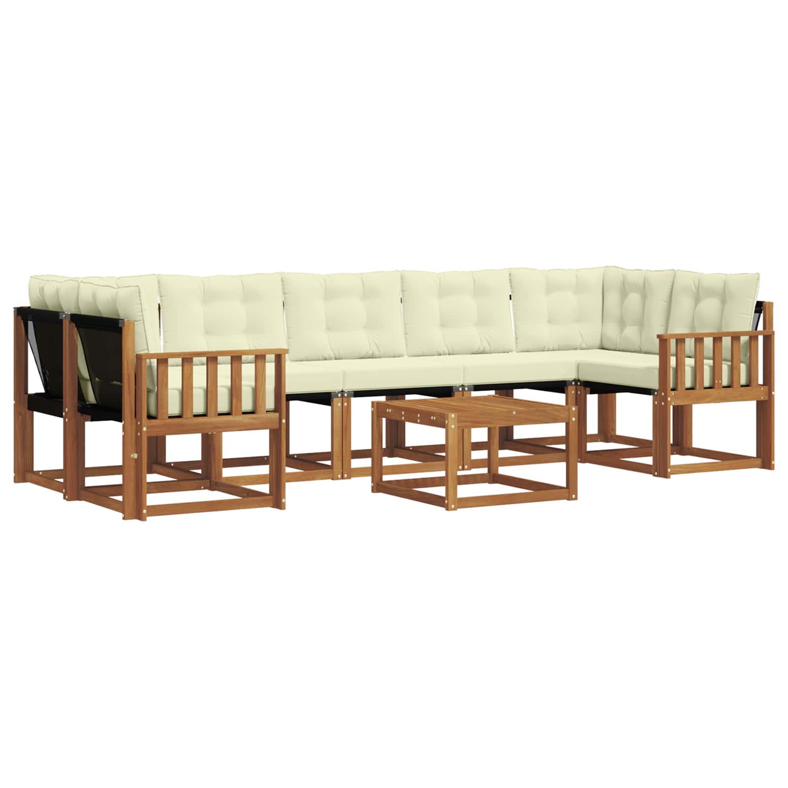 Set di divani da esterno con cuscino 8 pcs Naturale e Crema 3368493