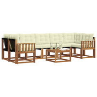 Set di divani da esterno con cuscino 8 pcs Naturale e Crema 3368493