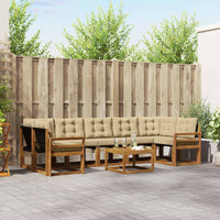 Set di divani da esterno con cuscino 8 pcs Naturale e Beige 3368500