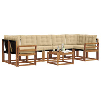 Set di divani da esterno con cuscino 8 pcs Naturale e Beige 3368500