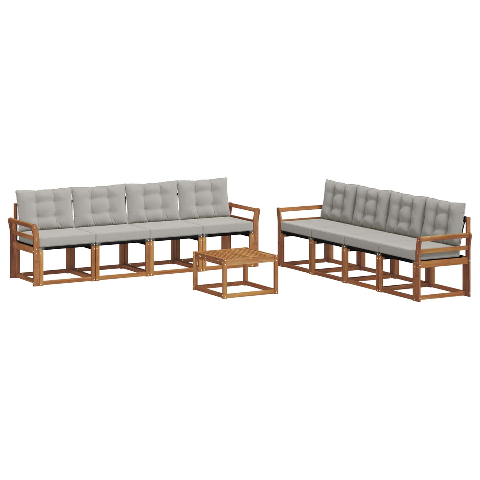 Set di divani da esterno 9 pcs Grigio Naturale e Chiaro 3368522