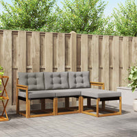 Set di divani da esterno 4 pcs Grigio Naturale e Chiaro 3368538
