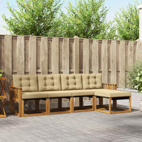 Set di divani da esterno con cuscino 5 pcs Naturale e Beige 3368568