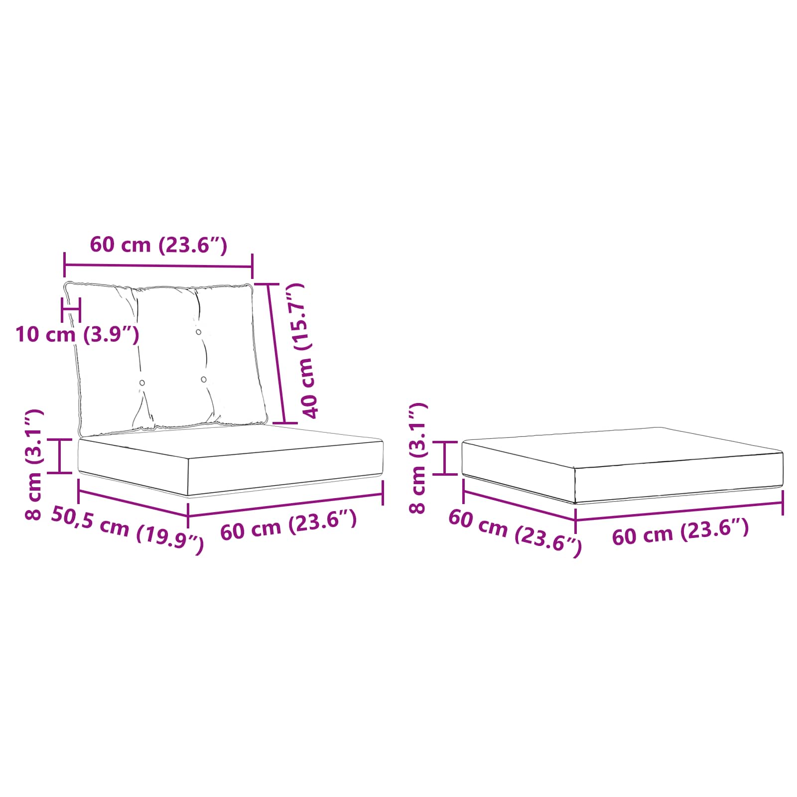 Set di divani da esterno con cuscino 5 pcs Naturale e Beige 3368580