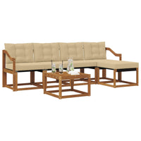 Set di divani da esterno con cuscino 6 pcs Naturale e Beige 3368604