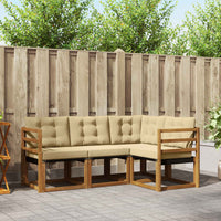 Set di divani da esterno con cuscino 4 pcs Naturale e Beige 3368608