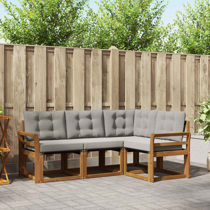Set di divani da esterno 4 pcs Grigio Naturale e Chiaro 3368618