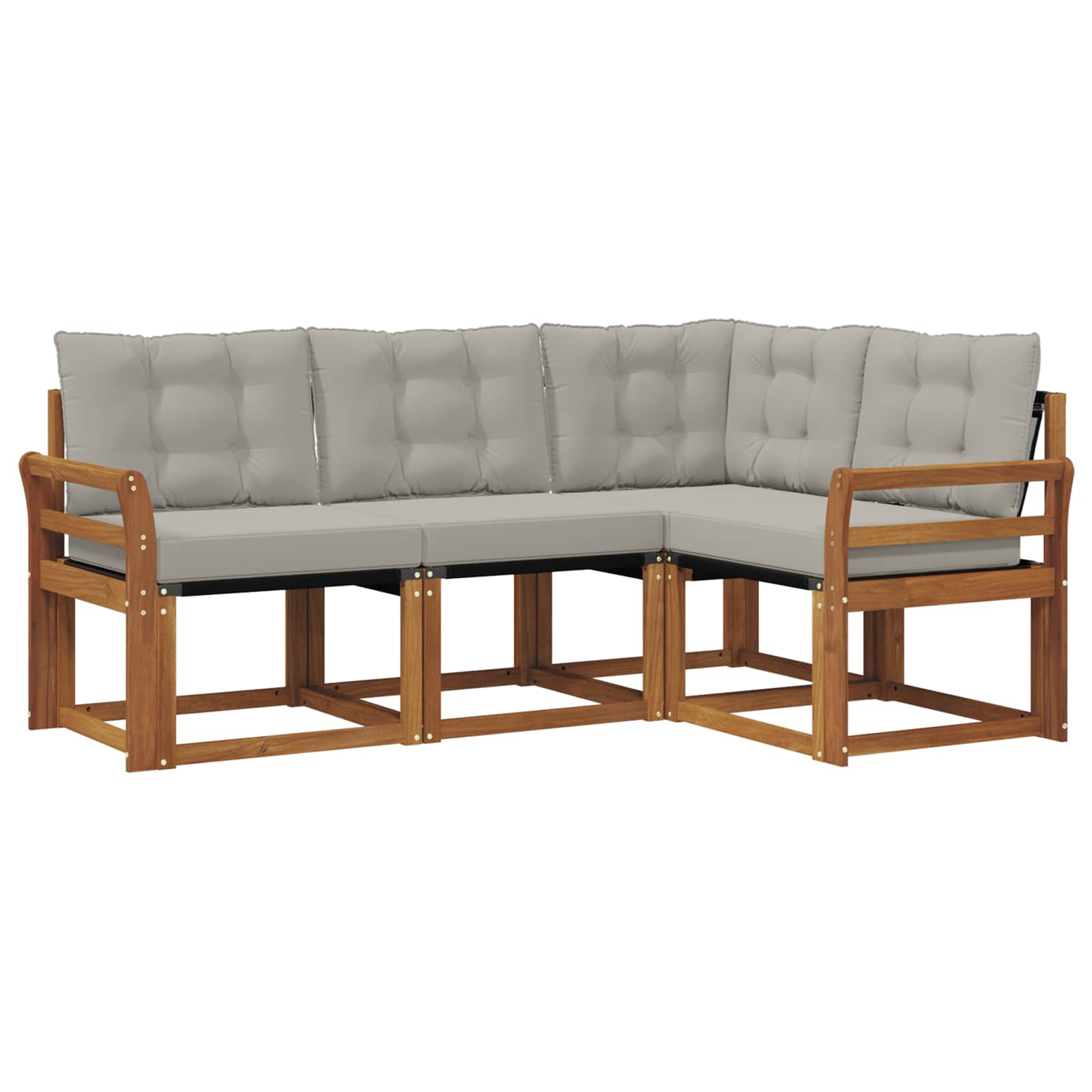 Set di divani da esterno 4 pcs Grigio Naturale e Chiaro 3368618