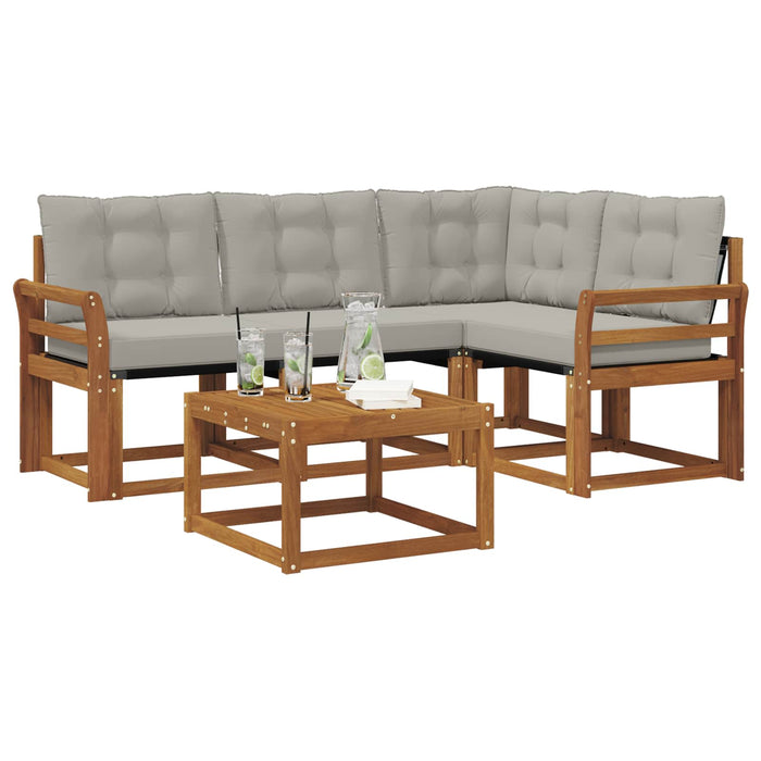 Set di divani da esterno 5 pcs Grigio Naturale e Chiaro 3368642