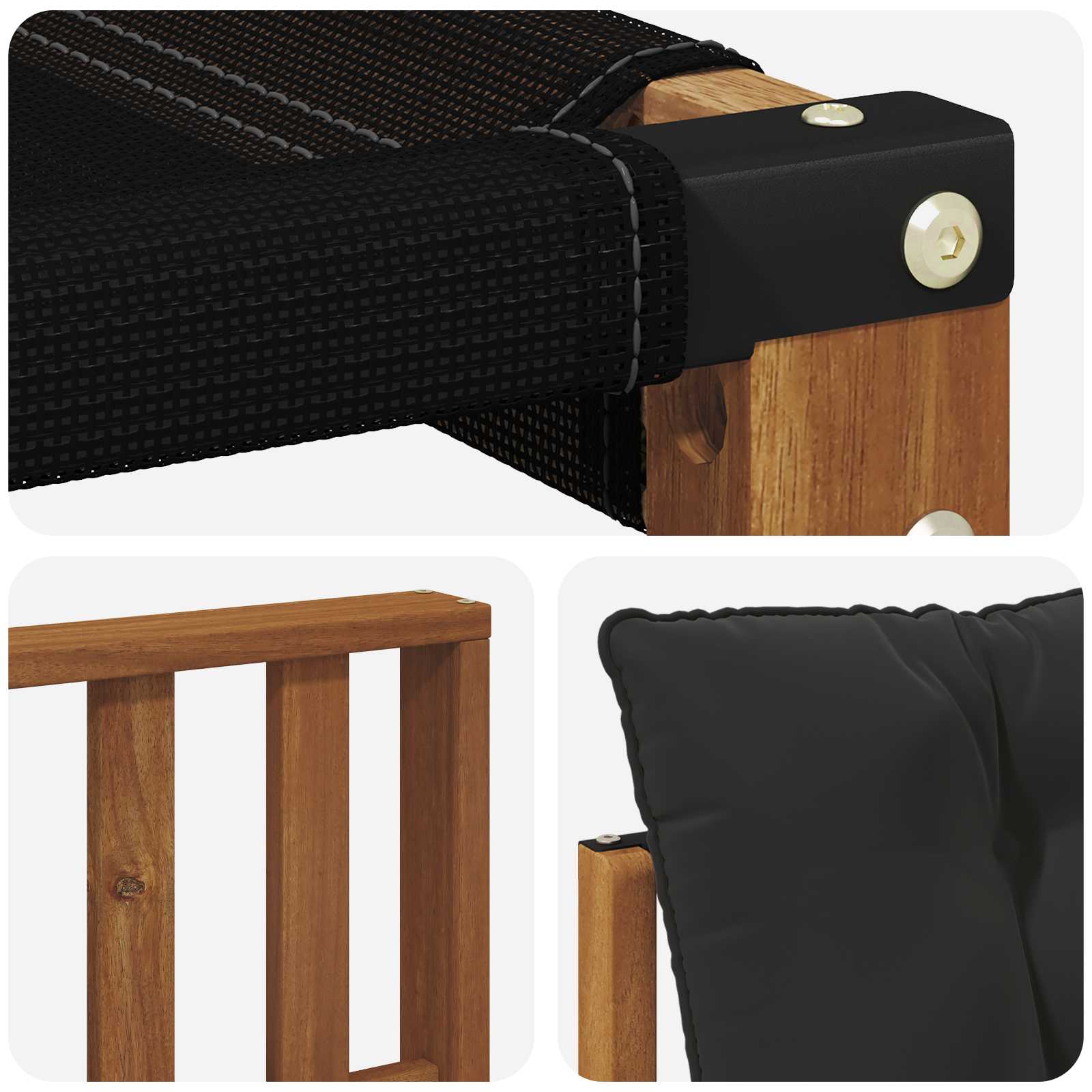 Set di divani da esterno con cuscino 6 pcs Naturale e Nero 3368711