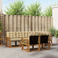 Set di divani da esterno con cuscino 7 pcs Naturale e Beige 3368764