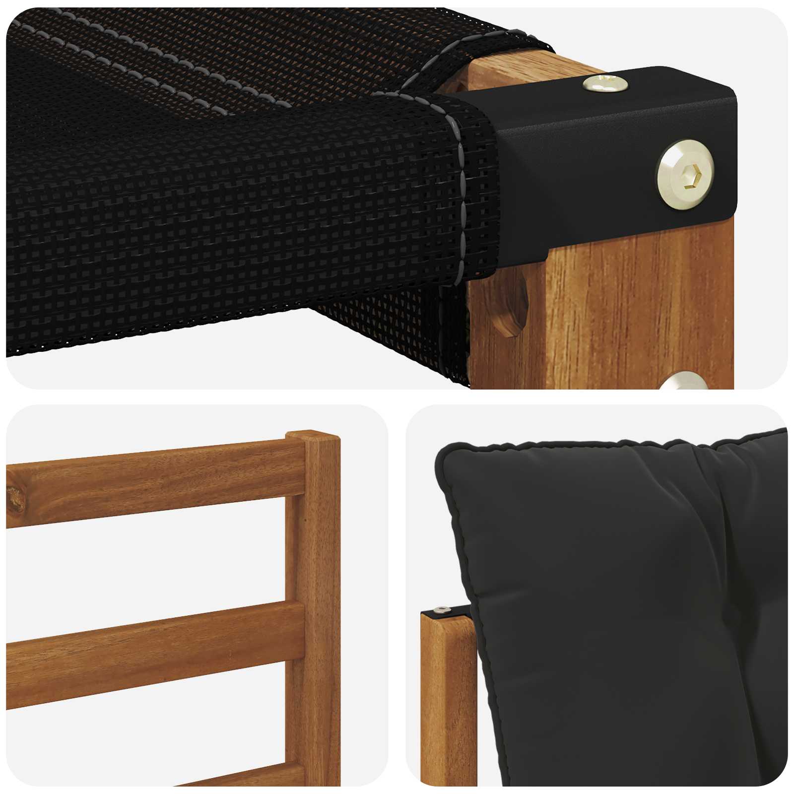 Set di divani da esterno con cuscino 6 pcs Naturale e Nero 3368823